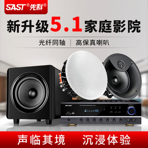 先科 5.1家庭影院吊顶喇叭组合音响套装重低音客厅家用吸顶式音箱