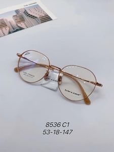 专柜正品巴诺克纯钛复古款眼镜8536大圈镜框休闲百搭配平光近视