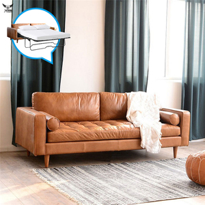 北欧真皮沙发床可折叠简约小户型客厅两用双人多功能沙发轻奢风