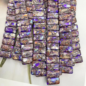 新款天然帝皇松紫色双孔长方形手排散珠手工DIY手表饰品配饰