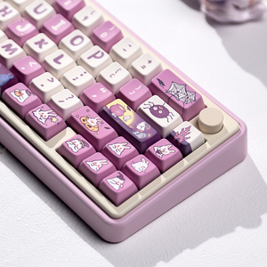 MDA幽幽兔紫色可爱卡通机械键盘键帽PBT热升华适配68 87 S99 98