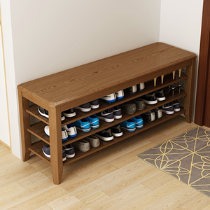 中式实木换鞋凳家用门口收纳空间大节省空间可坐式长条简易换鞋凳