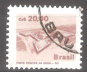 外国邮票 - 巴西 1986年 古建筑 贝拉亲王堡垒 20cz C1673