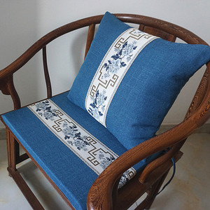 新中式棕榈圈椅垫靠垫刺绣家用椅子坐垫海绵沙发垫防滑飘窗垫定制