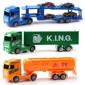 声光惯性货柜车双层运输车大卡车拖头车油罐车石油车集装车玩具车