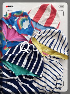 英国BD男女童纯棉连帽套头浴袍 沙滩温泉海边中长款毛巾袍98-152