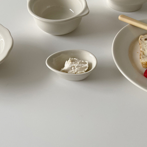 米白系列/水滴酱料盅果酱黄油沙拉酱料碗厚实陶瓷店用家用ins