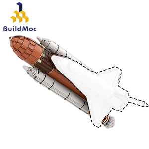 BuildMOC发现号航天飞机火箭模型发射台助推器中国拼装积木玩具