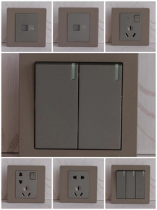 IDV国际电工K6香槟灰系列暗装开关插座面板