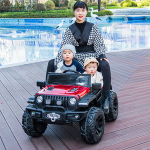 儿童电动车四轮宝宝玩具汽车可坐大人小孩双座四驱越野车亲子童车