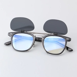 日本上翻式眼镜夹片 墨镜夹片套装 黑灰夜视片偏光开车驾驶夹片