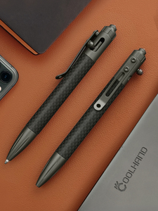 拉栓笔酷撼碳纤维防卫战术笔多功能商务签字式笔钨钢防身自卫用品