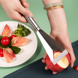 苹果三角推刀不锈钢水果花式专用雕花果盘拼盘制作工具切割花样刀