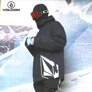 Volcom美国钻石潮流运动滑雪服黑色大Logo加棉保暖防水透气男女