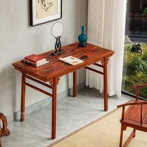 苏素红木家具墨西哥微凹黄檀条案1.2米明式书桌红酸枝小画案书房