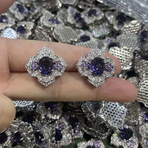 保色不掉色水晶手串紫色满钻锆石镶嵌搭配花托水晶隔珠DIY配件