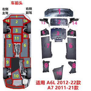 适用05-18款奥迪A6LC7A7车身护板车底护板防护棉发动机变速箱护板