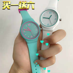 手表女糖果色硅胶果冻运动学生日系儿童数字简约电子石英表高颜值