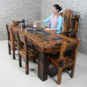 老船木茶桌椅组合实木茶几功夫茶道中式泡茶桌客厅喝茶桌简约现代