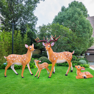 户外园林玻璃钢鹿雕塑景观仿真梅花鹿大摆件花园庭院动物装饰小品