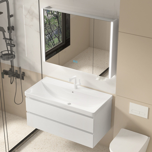浴室柜组合75cm白色智能镜卫生间洗脸池洗漱台一体大盆陶瓷洗手盆