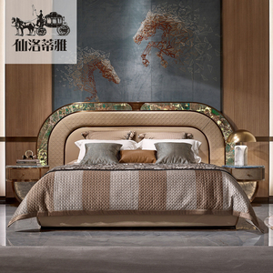 仙洛蒂雅欧式高奢双人床1.8米大理石宽屏大床双人床卧室高端家具
