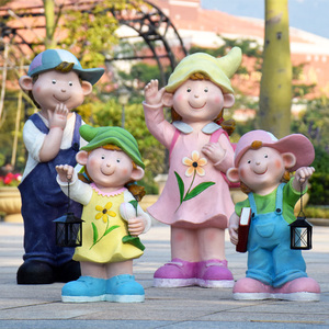 幼儿园户外装饰摆件 花园庭院卡通娃娃人物雕塑 园林景观布置小品