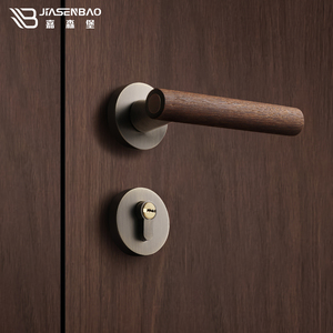 嘉森堡门锁室内木门新中式复古门把手卧室家用静音磁吸胡桃木门锁