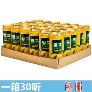 韩国原装进口饮料饮品LOTTE 乐天芒果汁整箱240mlx30罐大瓶