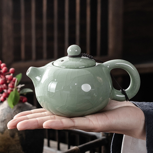 哥窑陶瓷茶壶可养茶线纹家用带嘴过滤壶单个斟茶壶中式泡茶盛茶壶