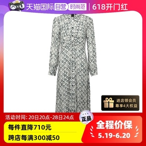 【自营】PINKO女士22新品打褶设计长款衬衫式连身裙含内衬