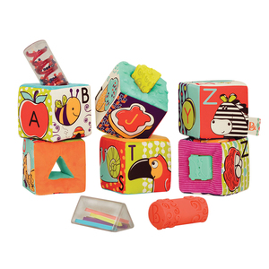 B.toys比乐ABC软布积木儿童字母早教宝宝软胶益智形状配对玩具6月