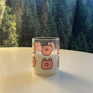 garcontimide猪猪咖啡杯玻璃水杯可爱卡通插画韩国代购小众