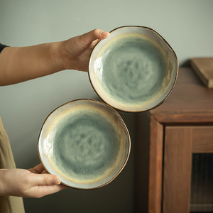 【精致又好看】6英寸陶瓷碟创意冰裂釉碟子餐厅甜品碟火锅蘸料碟