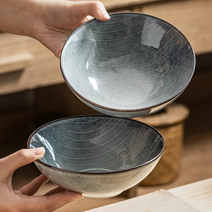 【一眼心动的款】复古陶瓷敞口碗沙拉碗菜碗家用拉面碗汤碗水果碗