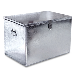 铁皮箱子带锁储物箱白铁皮金属长方形加固结实镀锌零件盒收纳箱i.