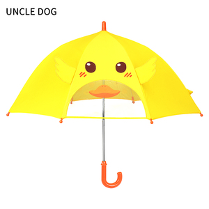 UncleDog儿童雨伞小黄鸭儿童伞小号透明窗小童男女童幼儿园宝宝伞