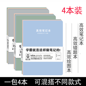 晨光文具错题本小学生初中高中B5康奈尔课堂笔记本  错题本方格子绘图本纠错本改错整理本作业本b5