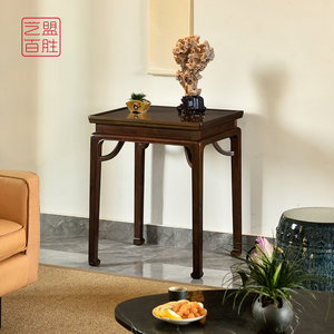 艺盟百胜明式红木家具老挝大红酸枝方桌中式靠墙休闲桌矮桌小茶几