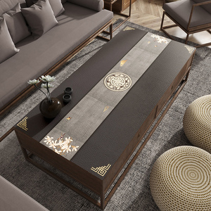 新中式古风桌布中国风皮革桌垫茶几垫高级感防水防油免洗餐桌台布