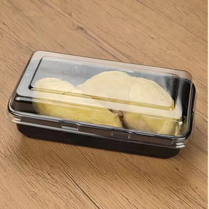 榴莲肉包装盒一次性水果保鲜盒带盖透明长方形塑料盒菠萝蜜打包盒