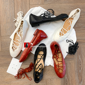 【现货】GUIDI 627R 袋鼠皮 系带芭蕾单鞋 黑/红/白色 鬼帝绑带鞋