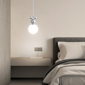 卧室床头吊灯现代简约奶油风卡通创意儿童房间灯个性护眼吊线小灯