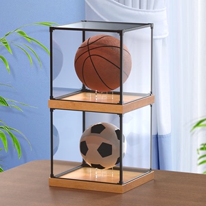 亚克力全尺寸篮球球星展示盒标准足排球签名收藏透明收纳防尘罩