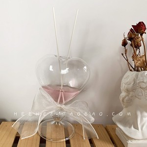 韩国ins同款爱心形玻璃花瓶高档创意培装饰器皿摆件家居拍照道具
