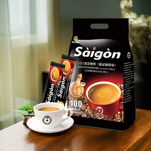 猫屎咖啡味越南原装进口正品三合一西贡炭烧原味速溶咖啡粉100条