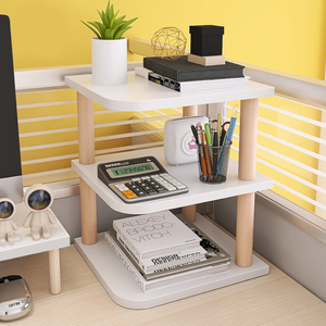 办公室桌面置物架方形木质简易工位学生宿舍桌上多层收纳架小书架