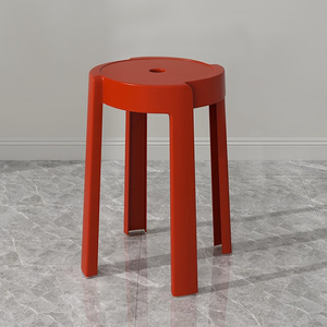 塑料凳子家用加厚小椅子休闲可叠放餐椅简约网红圆凳客厅备用高凳