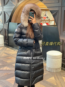 意大利代购MONCLER/蒙口新款女士boedic中长款毛帽修身羽绒服夹克