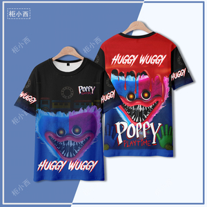 poppy波比的游戏时间短袖衣服卡通香肠怪大蓝猫趣味3D成人童装t恤